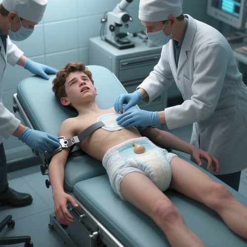 Teenager in Laboratory: Mosaik 3D Render