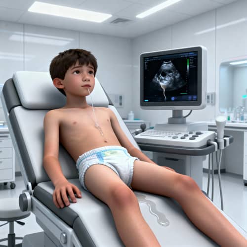 Medical Ultrasound Scan for a Young Patient