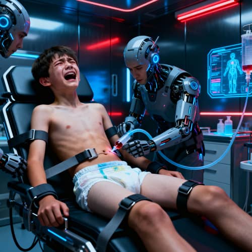 Cyberpunk Hospital Exam: A Teen's Struggle