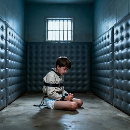 Desperation of a Boy in Isolation: A Powerful Image