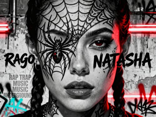 Spider Tattoo and Natasha Name on Face