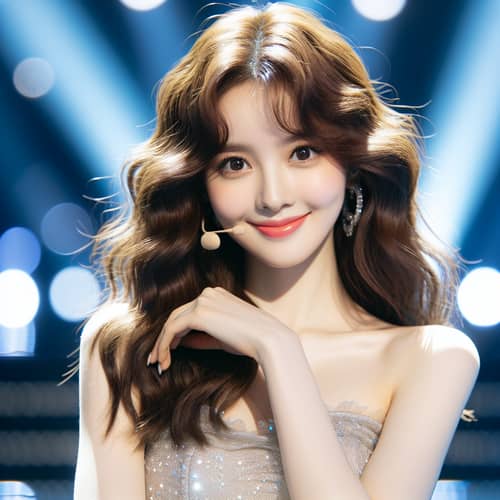 Young K-pop Star with Wavy Hair on Stage | Elegant Outfits