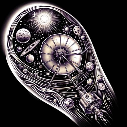 Voyager Probe Tattoo: Journey Through Outer Space