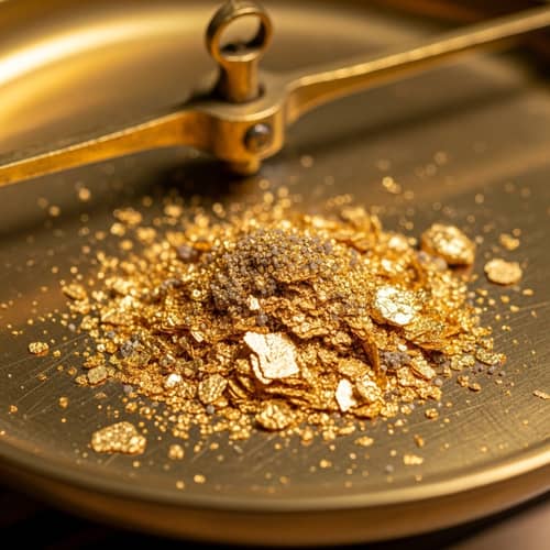 Fine Gold Flakes and Dust from Sluice Box