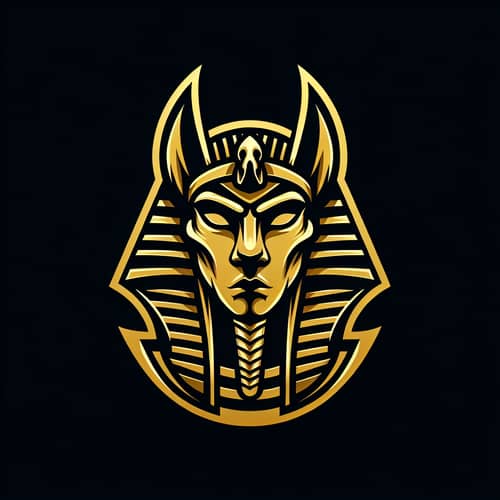 Golden Anubis Mythological God Logo