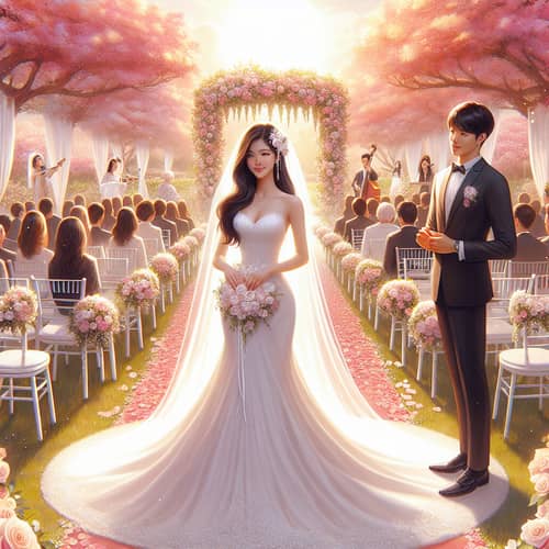 Romantic Garden Wedding with Elegant Hispanic Bride & Stylish Asian Groom