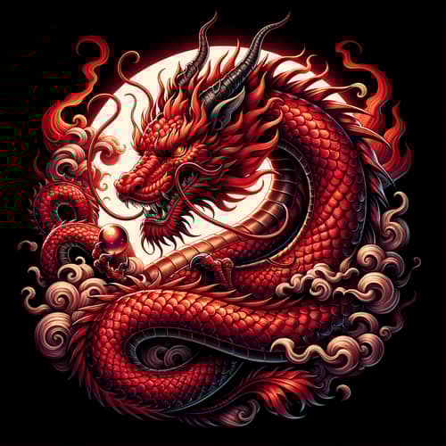 Red Dragon Tattoo Design: Majestic 4K Image