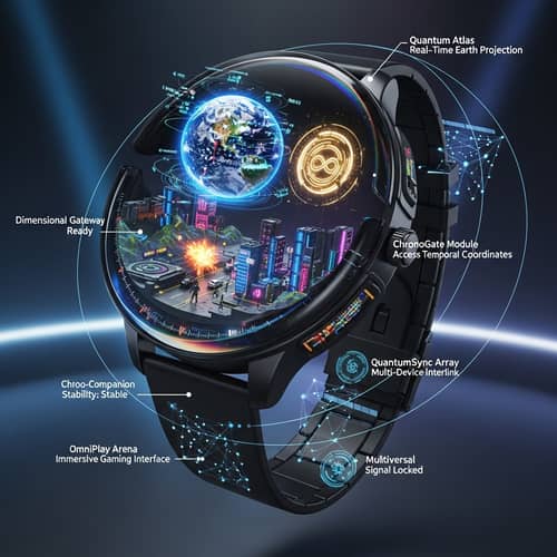 Ultra-Futuristic Quantum Wristwatch – Time & Space Tech