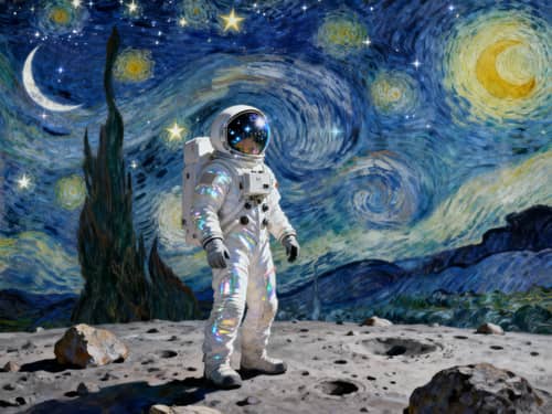 Astronaut in Van Gogh's Starry Night