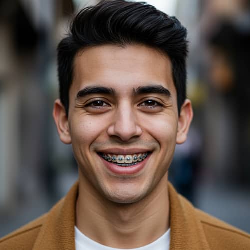 Charming Argentine Streamer with Black Hair and Braces