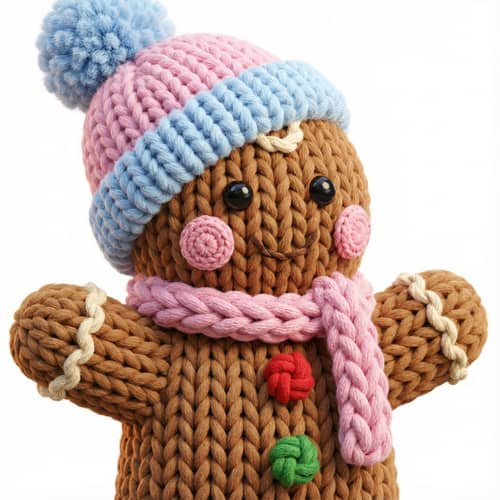 Adorable Chunky Knitted Gingerbread Character Adorable Chunky Knitted Gingerbread Character