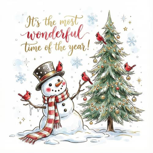 Adorable Melted Snowman Watercolor Christmas Art Adorable Melted Snowman Watercolor Christmas Art