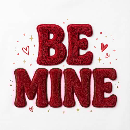 Cozy 'Be Mine' Valentine Typography Design