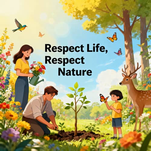 Respect Life and Nature: A Vibrant Poster Art Respect Life and Nature: A Vibrant Poster Art