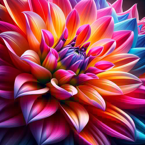 Colorful Bloom Dahlia Flower Close-Up in Ultra HD Quality