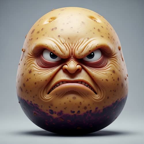 Angry Potato Face: Unique Potato Art