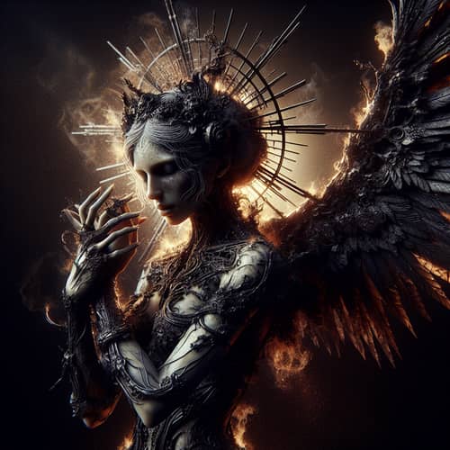 Dark Angel Gothic Fantasy - Hyperdetailed Concept Art