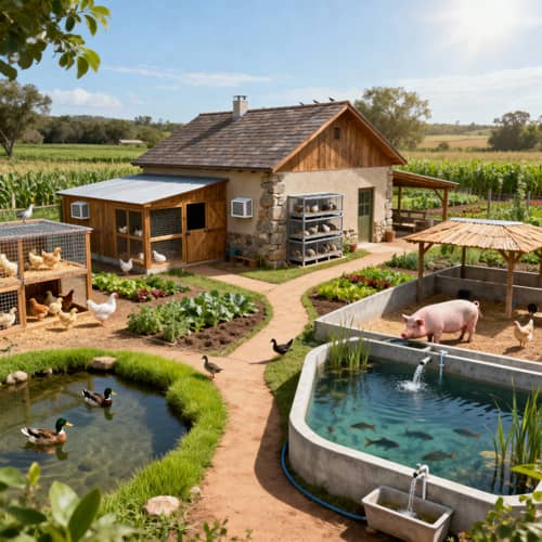 Integrated Farmhouse Design for Livestock and Fish Integrated Farmhouse Design for Livestock and Fish
