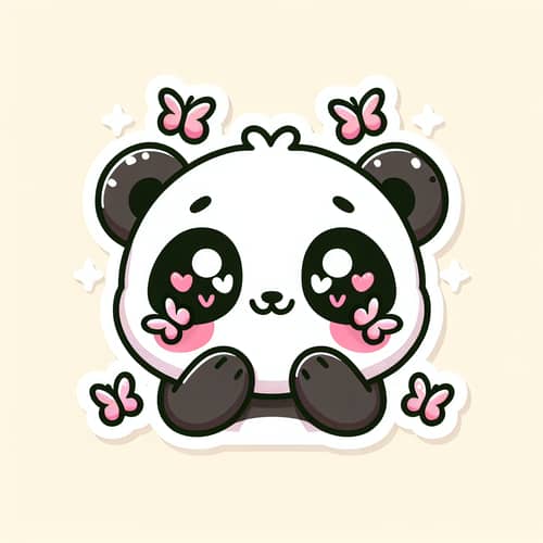 Smiling Panda with Butterfly Cheeks Sticker