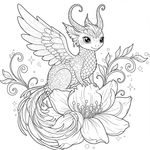 Magical Enchanted Creature Coloring Page Magical Enchanted Creature Coloring Page