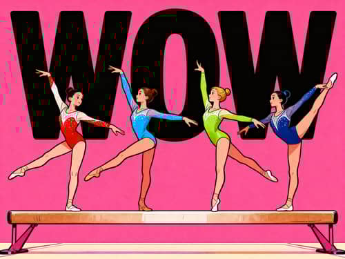 Four Girls Dance on Poles in Colorful Costumes