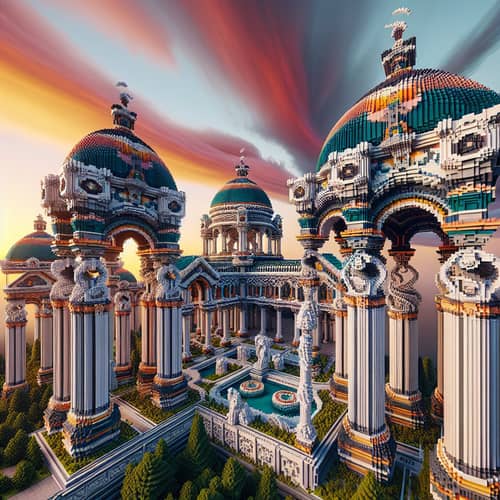 Stunning Minecraft World with Columns and Arches