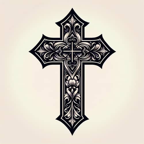 Intricate Cross Tattoo Design for Spiritual Strength