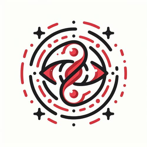 Simple Philosopher's Stone Logo in Red & White