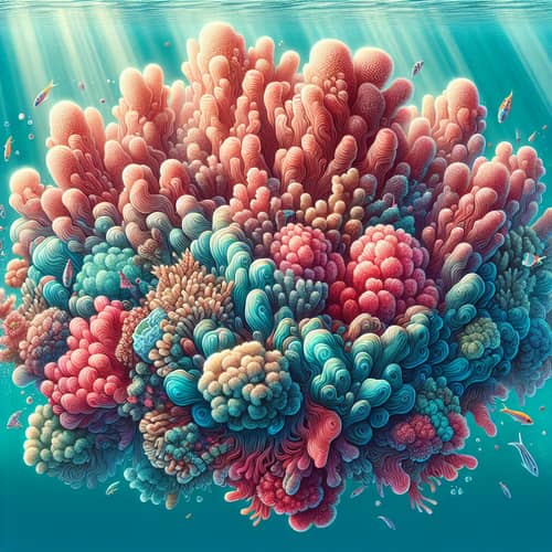 Vibrant Coral Underwater | Pink, Orange, Red Color Variations