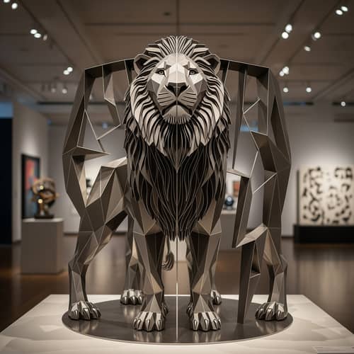 Stunning Inverted Lion Sculpture – A Unique Perspective