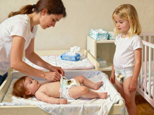 Diaper Changing: Two Girls in Need of a Change Diaper Changing: Two Girls in Need of a Change
