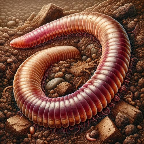 Detailed Earthworm: Cylindrical Shape & Ring-like Segments