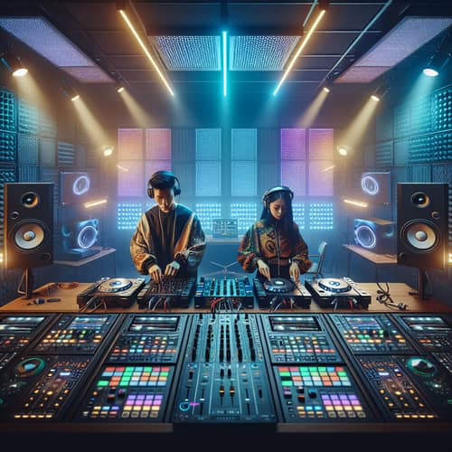 Cutting-Edge DJ Studio - Energetic Music Environment