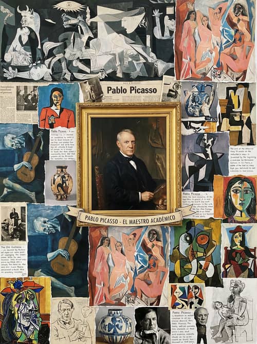 Academic Collage Featuring Pablo Picasso's Art