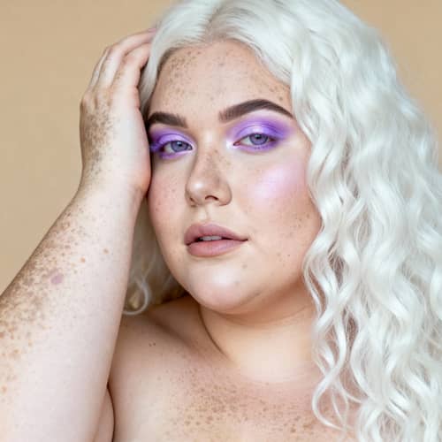 Celebrate Curvy Beauty: Vitiligo and Lavender Eyes Celebrate Curvy Beauty: Vitiligo and Lavender Eyes