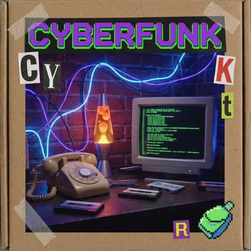 CYBERFUNK Album Cover Design - 90's Vibes