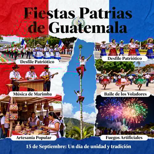 Patriotic Collage of Guatemala's September 15th Events Patriotic Collage of Guatemala's September 15th Events