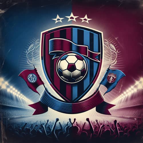 Famous European Soccer Club in Burgundy and Blue