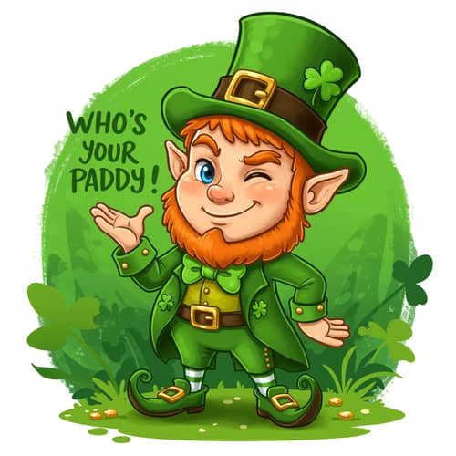 Cheeky Leprechaun Illustration – Who’s Your Paddy