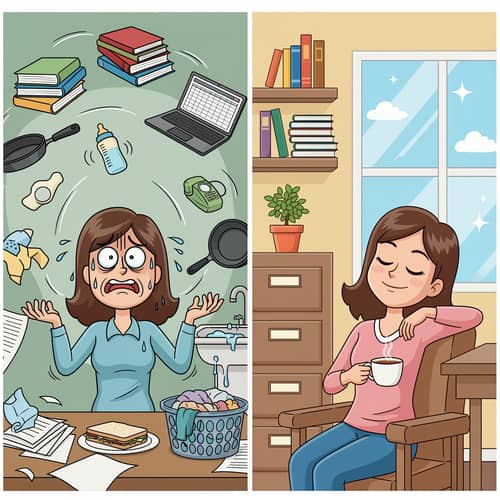 From Overwhelmed to Organized: A Cartoon Journey
