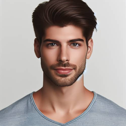 Handsome Young Caucasian Man with Dark Hair | Stunning Portrayal