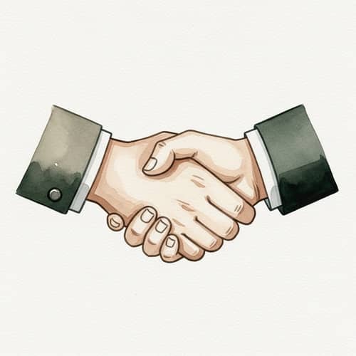 Watercolor Handshake Icon Illustration