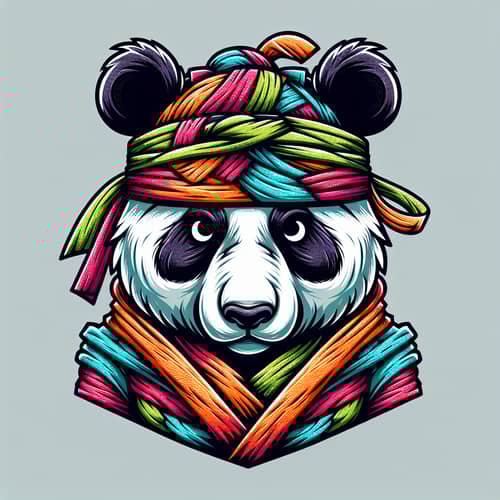 Detailed Ninja Panda Vector Illustration