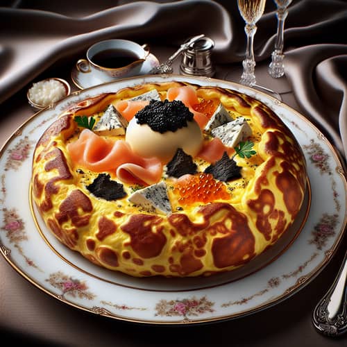 Luxurious $100 Omelette with Truffle, Salmon & Caviar