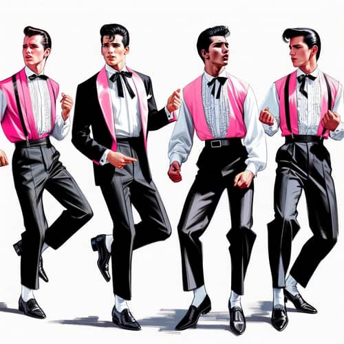 Vibrant 50s Rock 'n' Roll Dancers in Elvis-inspired Costumes