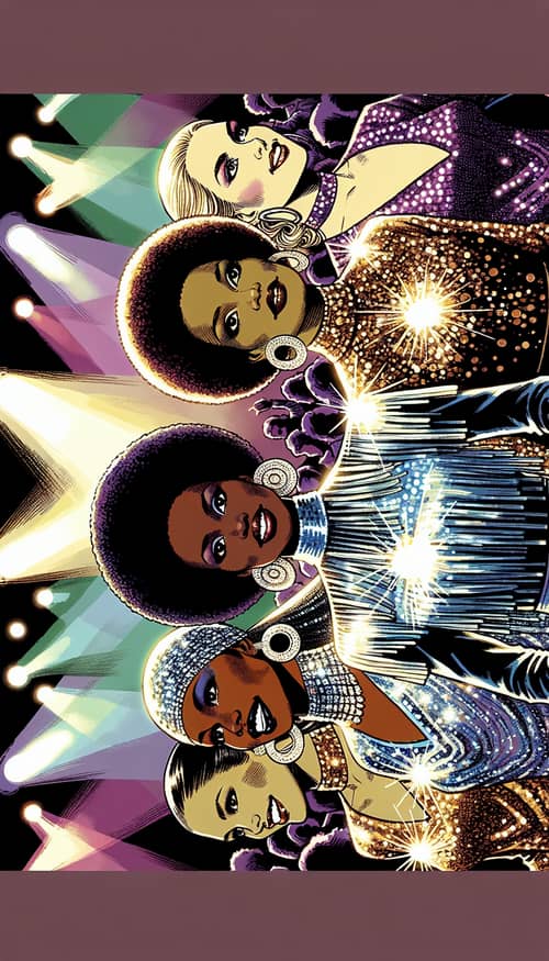 70s Disco-inspired Dance Showcase with Four Energetic Female Dancers