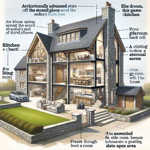 Luxury Stone House with 5 Bedrooms & Home Gym | Unique Garage Placement