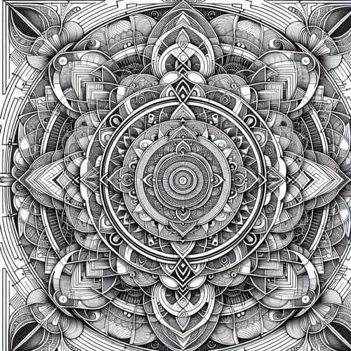 Intricate Circular Artwork: Chords, Arcs, and Symmetry