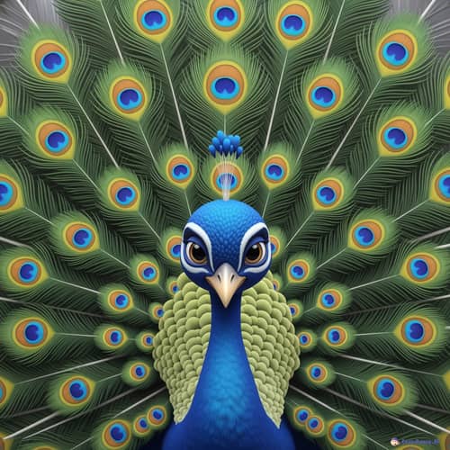 Premium 3D Peacock Mascot Image