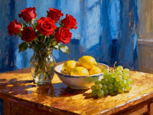 Impasto-Style Oil Painting Composition Impasto-Style Oil Painting Composition